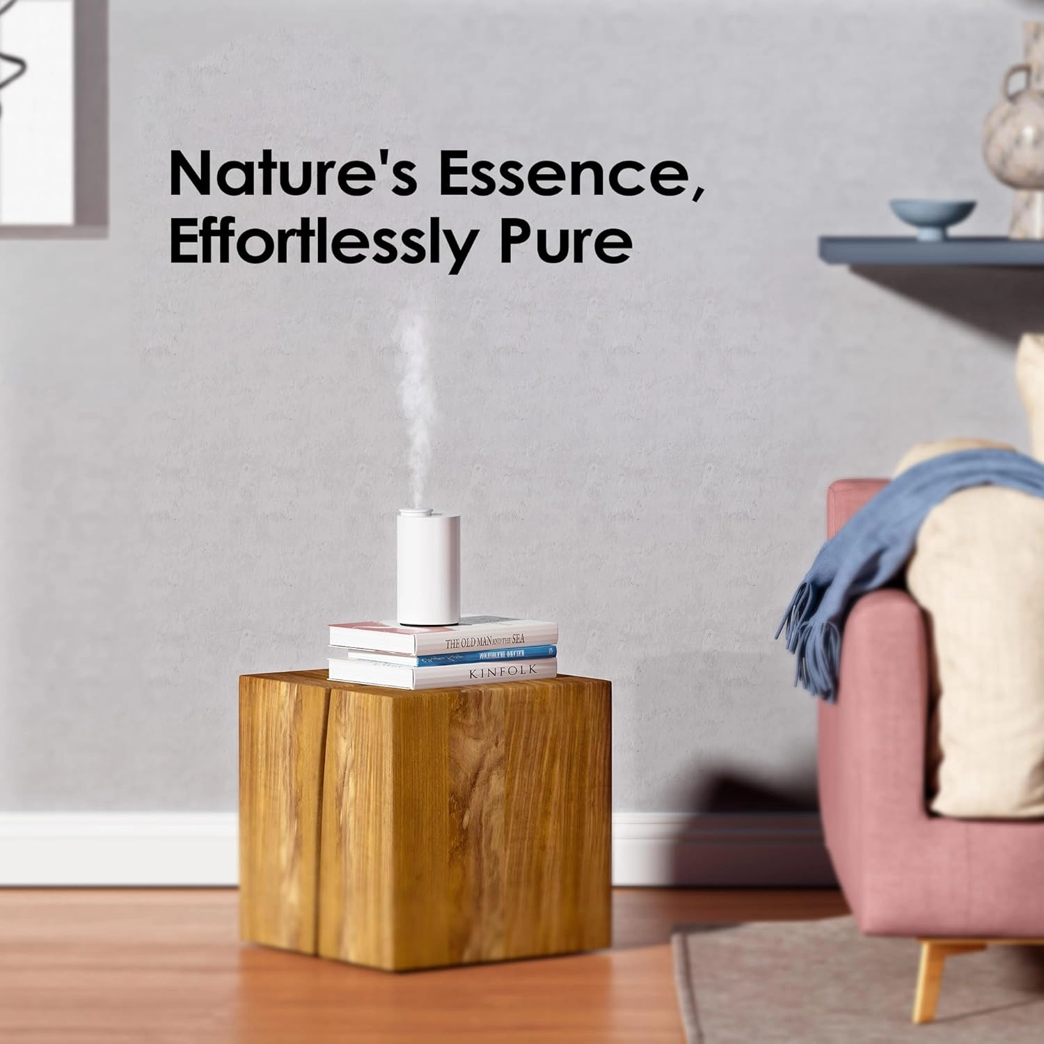 Waterless Diffuser for Essential Oil, Battery Operated Nebulizer, 0.7 Fl.Oz./ 20mL Capacity, Mini Scent Air Machine, 3 Countdown Timers & 3 Mist Levels for Home, Room, Car, Office - AN6 White