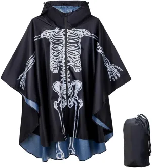 Waterproof Hooded Lightweight Rain Poncho for Adults Women Men with Pockets Unisex Fashion Zipper Jacket Coat