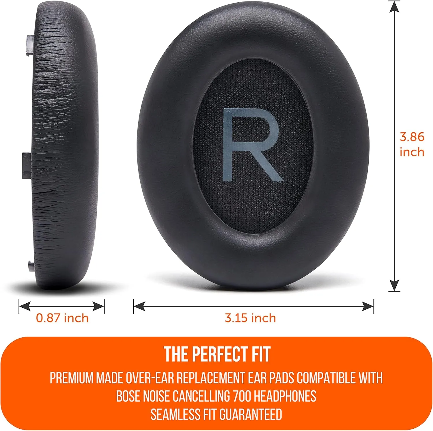 WC Wicked Cushions Upgraded Replacement Ear Pads for Bose 700 Noise Cancelling Headphones (NC700) - Softer PU Leather, Luxurious Memory Foam, Added Thickness, Extra Durable Ear Cushions | (Black)