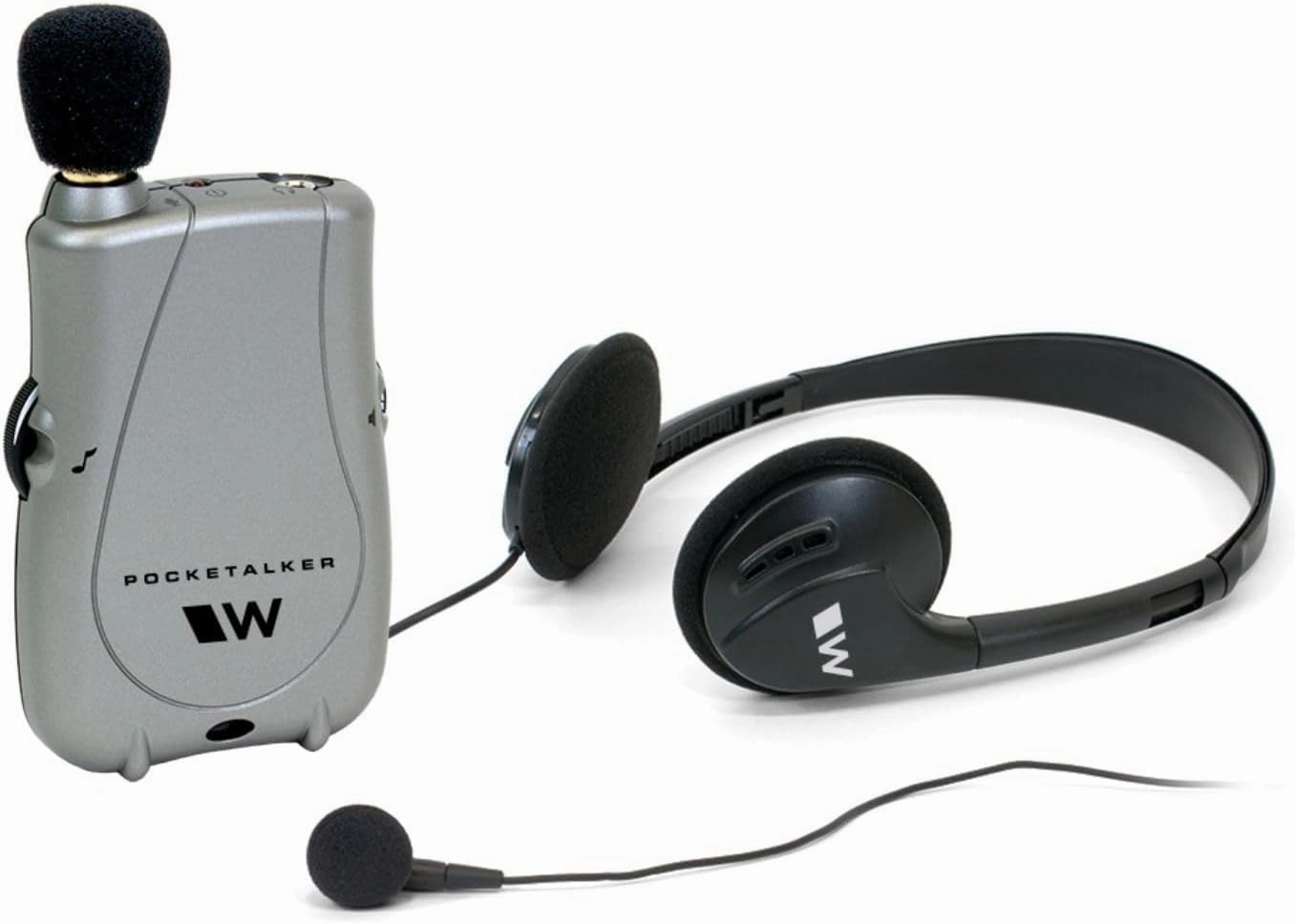 Williams Sound PKT D1 EH Pocketalker Ultra Duo Pack Amplifier with Single Mini Earbud and Folding Headphone
