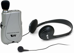 Williams Sound PKT D1 EH Pocketalker Ultra Duo Pack Amplifier with Single Mini Earbud and Folding Headphone