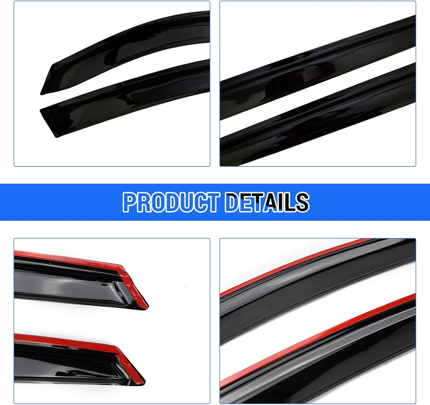 Window Visors Rain Guards Shield for 2025 Subaru Forester, Tape-On Mugen Style, Highly Flexible Window Wind Deflectors Vent Shades for 2025 Forester (4 Pcs)