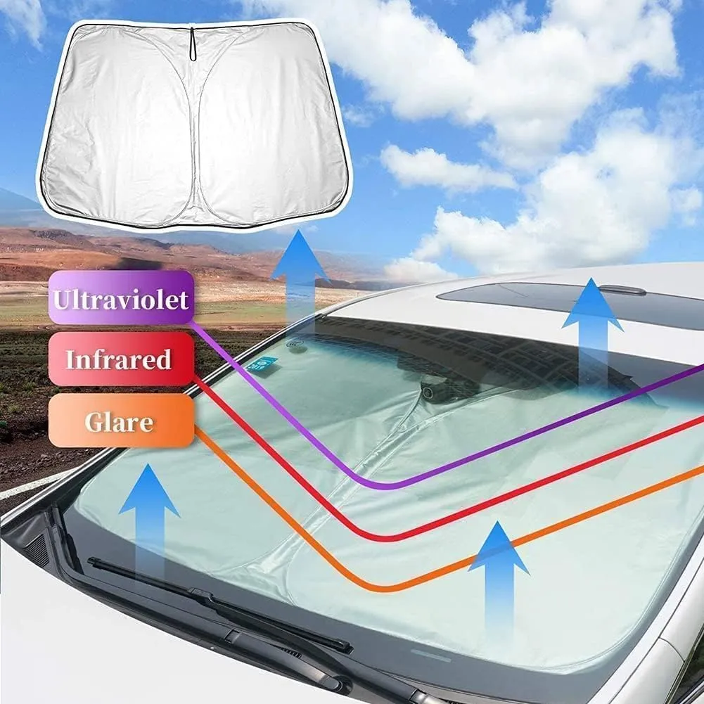 Windscreen Sun Shade for Suzuki Vitra 2016-2023, Foldable Car Front Windshield Sunshade Sun Protection UV Protection Interior Accessories,Silver