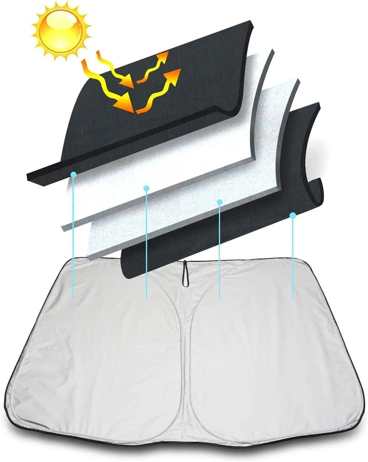 Windscreen Sun Shade for Suzuki Vitra 2016-2023, Foldable Car Front Windshield Sunshade Sun Protection UV Protection Interior Accessories,Silver