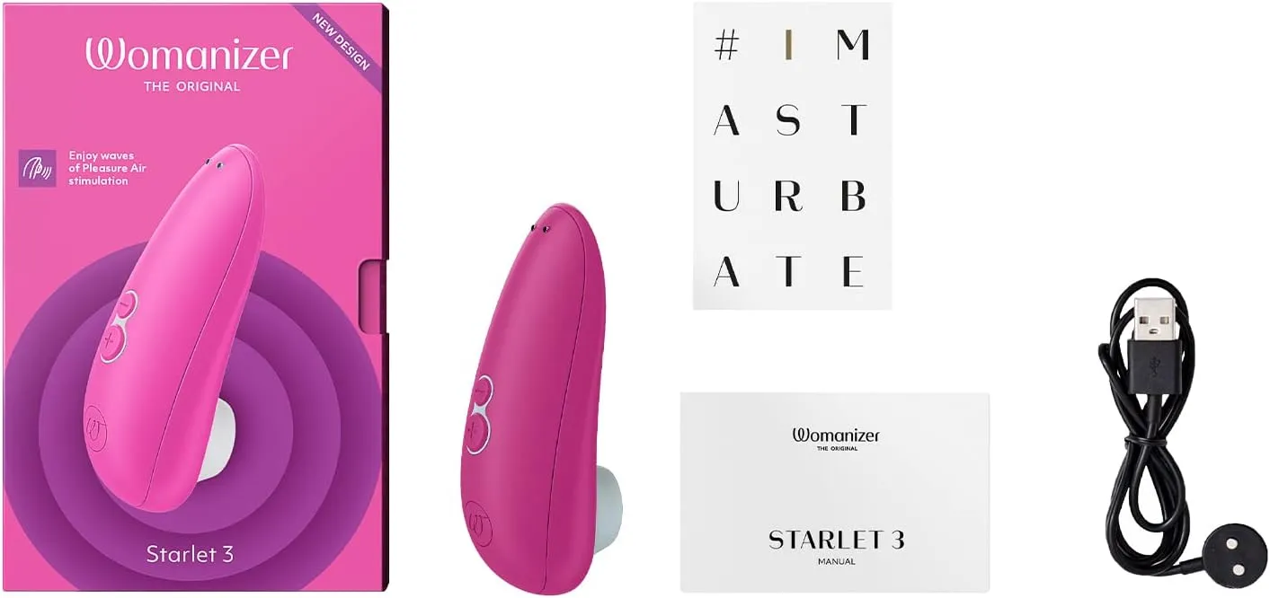 Womanizer Starlet 3 Clitoris Vibrator Sex Toy | Mini Clit Stimulator with 6 Intensity Levels | Vibrating Dildo Adult Sex Toys for Women | Clit Sucker Sexual Pleasure Tool | Personal Massager | Pink