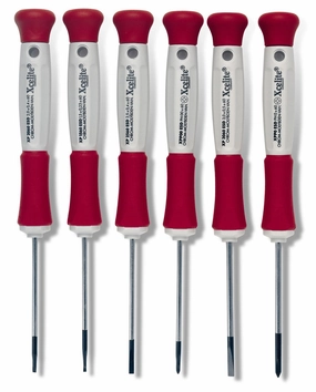 Xcelite XP600 6-Piece Precision Slotted and Phillips Screwdriver Set, White