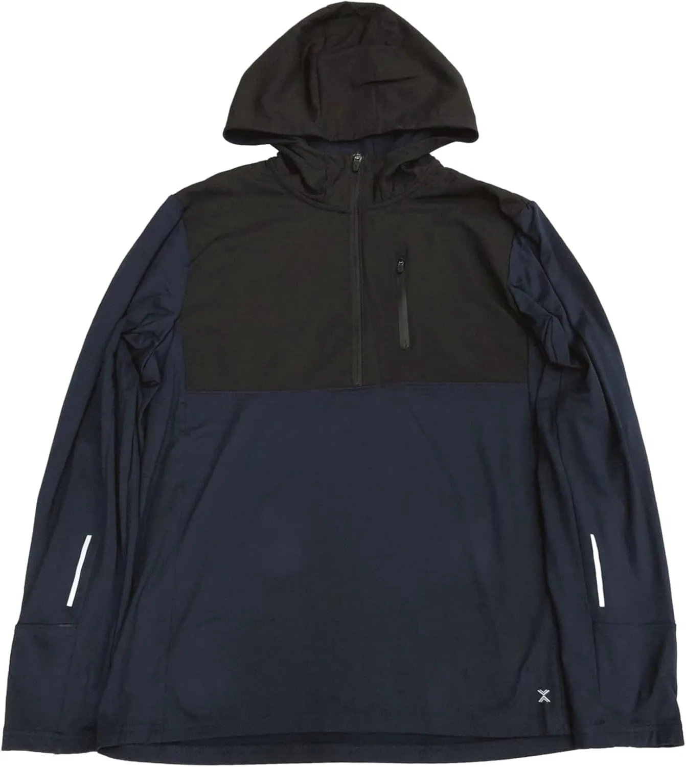 Xersion Mens Lightweight Blue Reflective Warmth Hoodie Sweatshirt Jacket
