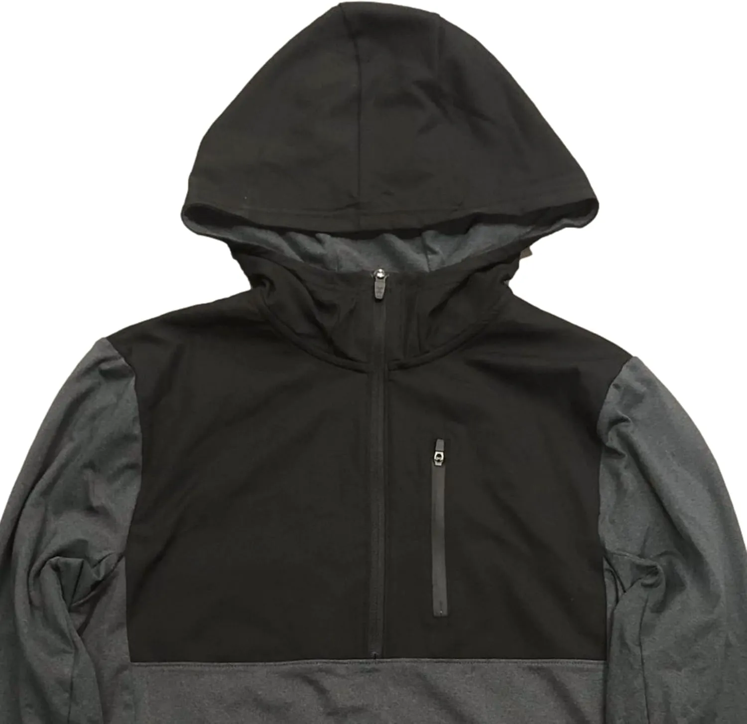 Xersion Mens Lightweight Gray & Black Reflective Hoodie Sweatshirt Jacket
