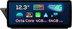 XTRONS 12.3 Inch Android 13 Car Stereo for Audi A4 S4 RS4 A5 S5 RS5 B8, IPS Touch Screen 4 64GB Global 4G Car Radio GPS Navigation Support Wireless Car Play Android Auto