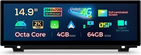 XTRONS 14.9 Inch Android 14 Car Stereo for BMW F10/F11 (2011-2012) CIC System, 2K IPS Touch Screen 4 64GB Global 4G Car Radio GPS Navigation Support Wireless Car Play Android Auto