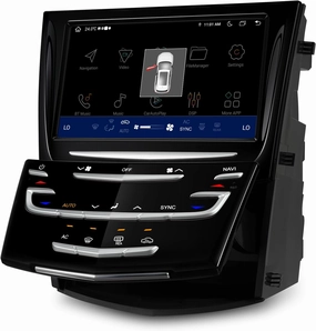 XTRONS 8 Inch Android 14 Car Stereo for Cadillac ATS SRX XTS CTS with Motorized Faceplate Storage Compartment, IPS Touch Screen 4 64GB Global 4G GPS Navigation Support Wireless Car Play Android Auto