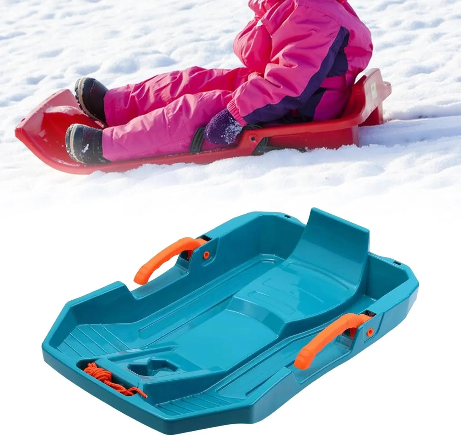 YIJU Children Downhill Toboggan Snow Sled with Brake