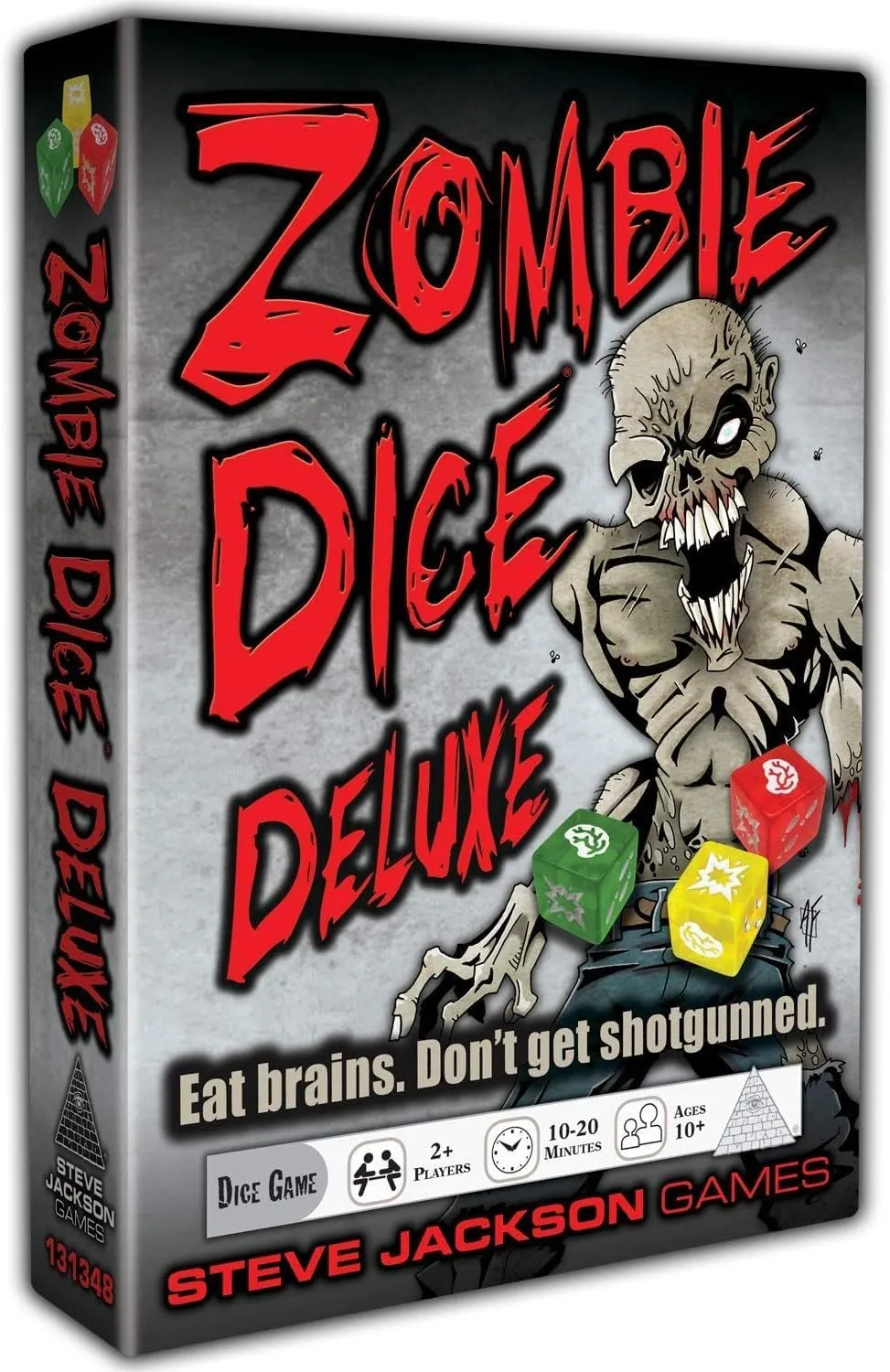 Zombie Dice Deluxe Dice Game, Adults and Family, Fast Pace Dice Game, Zombie Apocalypse Theme, Ages 10 , For 2 Players, Average Play Time 10-20 Minutes, From Steve Jackson Games,Red